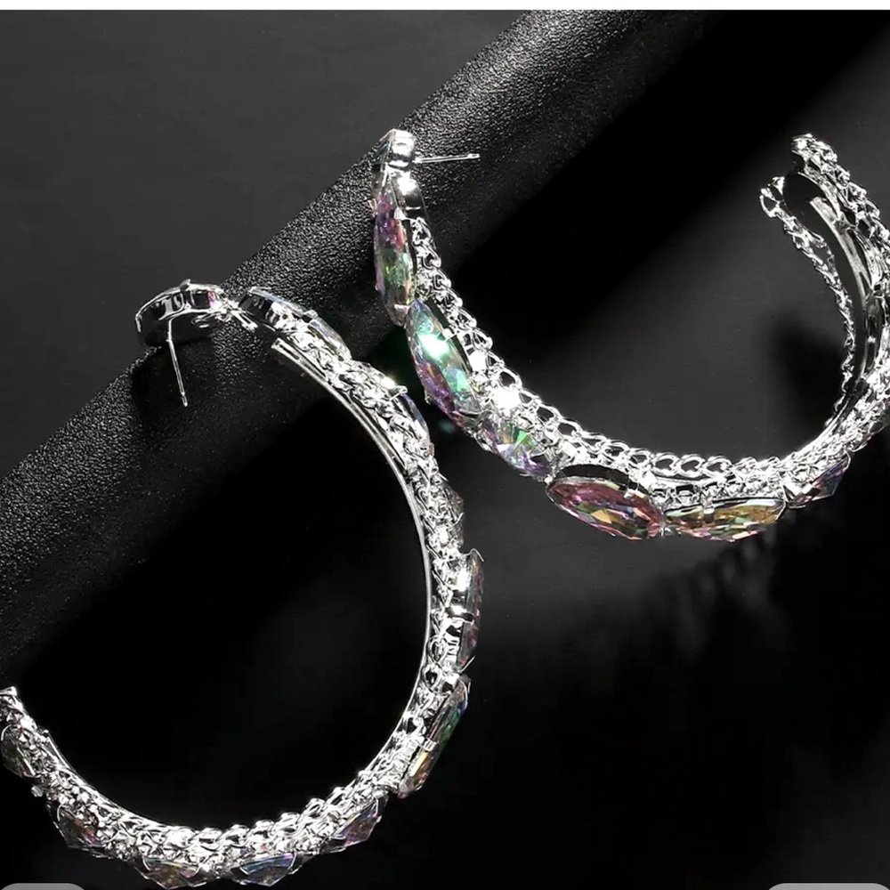 Rhinestone hoop is earrings if you love large earrings these are for you